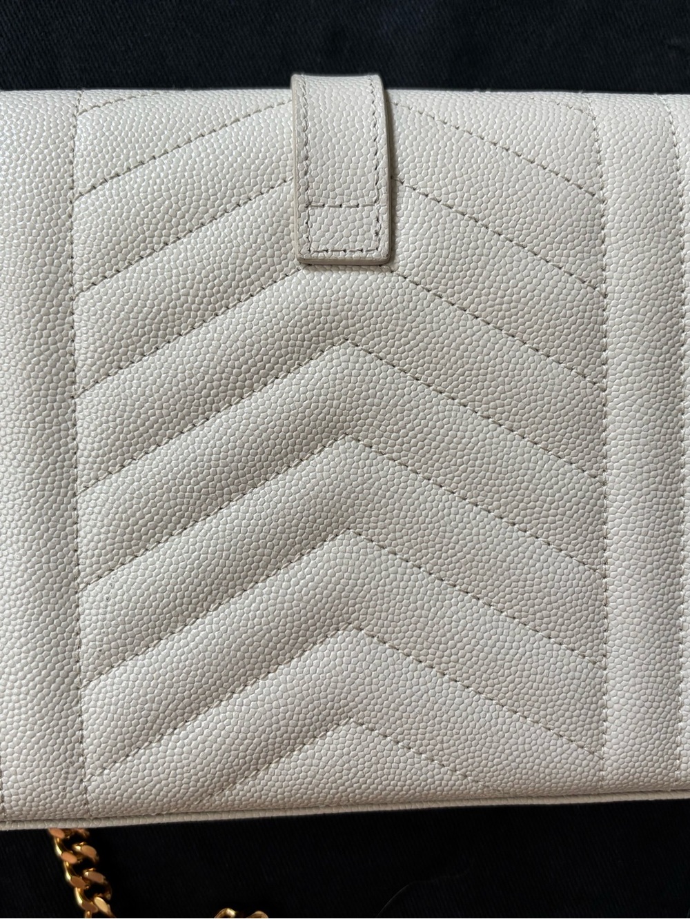 Saint Laurent Cream Quilted Leather Envelope Chain Crossbody Clutch/WOC - Picture 5 of 9